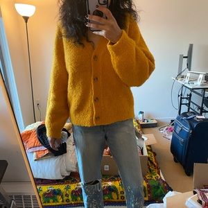 & other stories mustard cardigan